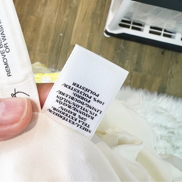 ANN TAYLOR PETITE LEMON DROP SUNDRESS YELLOW WHITE SLEEVELESS DRESS WOMENS 8P - Picture 7 of 8